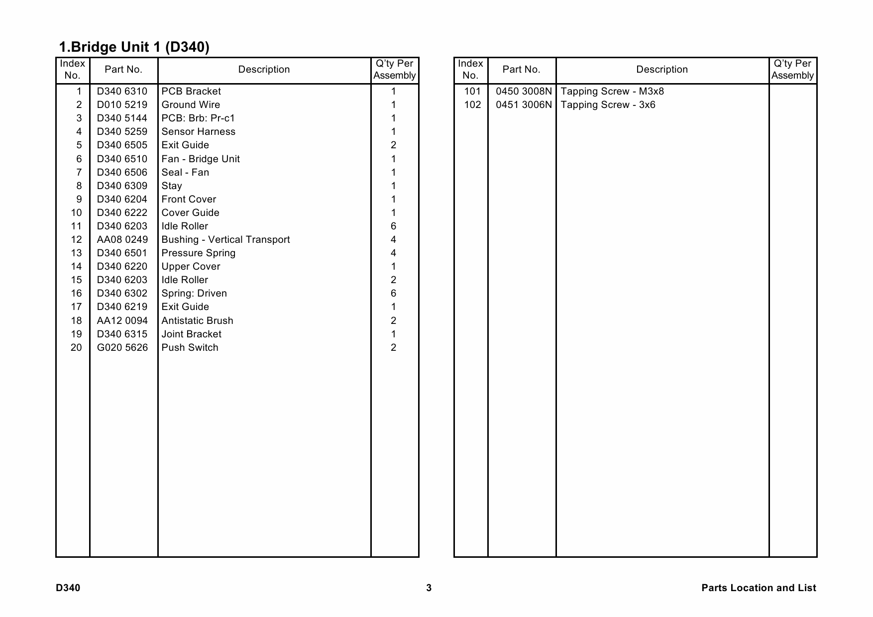 RICOH Options D340 BRIDGE-UNIT-BU-3010 Parts Catalog PDF download-3